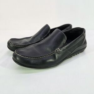 Rockport Men’s Black Leather Slip-On Moc Toe Casual Shoes Size 9 New No Box